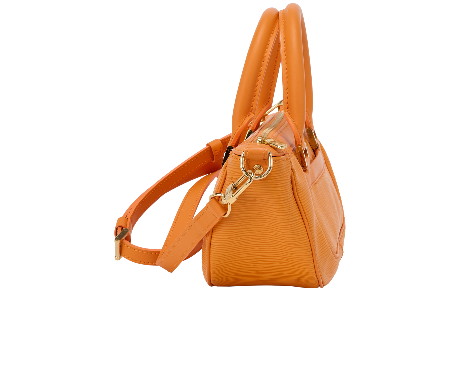 Dhanura PM, &pound;450, Handbags, Orange, Leather, Side view